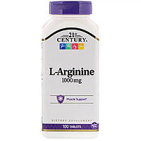 L-аргинин, 1 000 мг, 21st Century, 100 таблеток