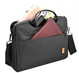 Сумка для ноутбука MacBook Air і Pro 13" 14 дюймів WIWU Pioneer Shoulder Series сумка для макбук чорна, фото 3