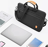 Сумка для ноутбука MacBook Air і Pro 13" 14 дюймів WIWU Pioneer Shoulder Series сумка для макбук чорна, фото 4