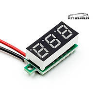 Вольтметр LED 4.5-40В цифровой электронный светодиодный защита от обратного подключения