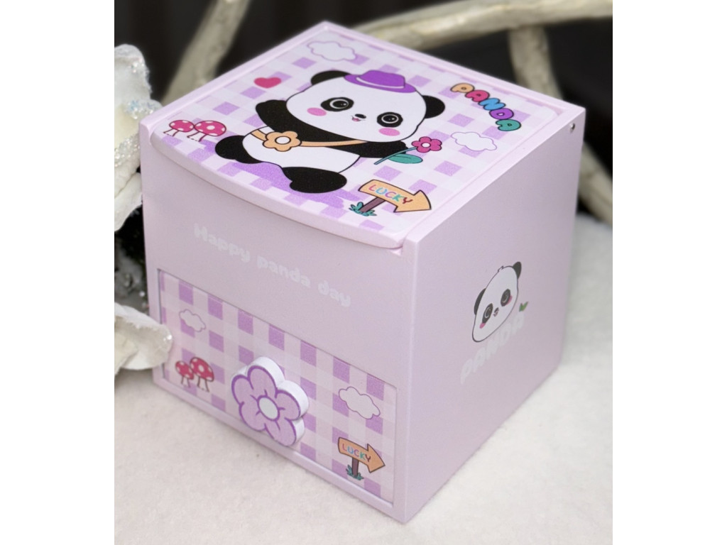 💙Маленька дитяча дерев'яна скринька "Панда" з шухлядкою і дзеркальцем, різні види, фото 1