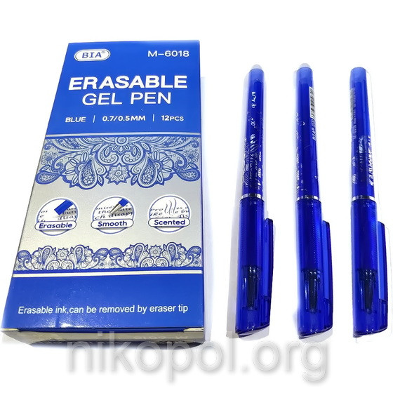 Ручка пиши-стирай "BIA M-6018", синя 0,5 мм