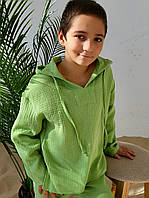 Повседневная детская туника - рубашка с капюшоном для пляжа и отдыха