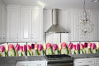 Кухонный фартук Zatarga Тюльпаны 600х2500 мм Розовый (Z180098 1) KT, код: 1836410