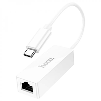 Перехідник адаптер Hoco UA22 Acquire Type-C to RJ45 Ethernet 100 Mbps мережевий інтернет адаптер