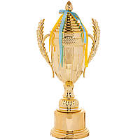 Кубок спортивный с ручками и крышкой Zelart AMBITION C-899-2A высота 43,5см золотой