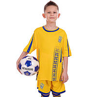 Форма футбольная детская с символикой сборной УКРАИНА ЧМ 2018 Zelart CO-3900-UKR-18 размер S-24, рост 125-135