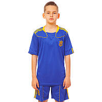 Форма футбольная детская с символикой сборной УКРАИНА Zelart CO-1006-UKR-12 размер M-26, рост 135-145 цвет