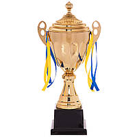 Кубок спортивный с ручками и крышкой Zelart GREAT C-4060B высота 45см золотой