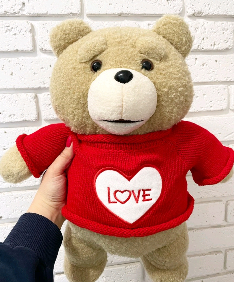 М'яка Плюшева Іграшка Ведмідь Teddy Love із фільму Третій Зайвий 45 см (00498)