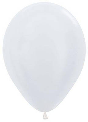 Sempertex  12"/30 см Металік білий Satin White   Шары воздушные латексные пастель  Мін.замовлення 5 шт