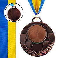 Медаль спортивная с лентой Zelart AIM Пинг-понг C-4846-0071 цвет бронзовый