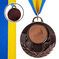 Медаль спортивная с лентой Zelart AIM Роликовые коньки C-4846-0087 цвет бронзовый