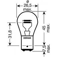 7528-UNV Osram Лампа P21/5W 12V 21W BAY15d FS STANDARD (7528)
