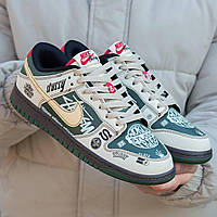 Мужские кроссовки Nike SB Dunk Low x Stussy Beige Green