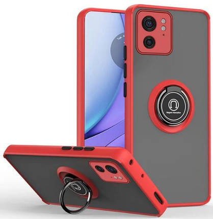 TPU чохол накладка Matte Ring Magnit для Motorola Edge 40 червоний, фото 1