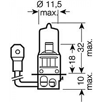 64151-BLI Osram Лампа H3 12V 55W PK22s BLI STANDARD (64151-01B)