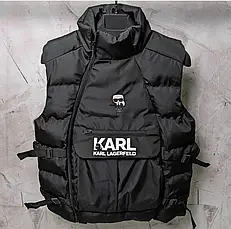 Чоловіча жилетка Karl Lagerfeld чорна спортивна безрукавка, жилет чорний Карл Лагерфельд, фото 6