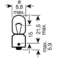 3893-BLI2 Osram Лампа T4W 12V 4W BA9s BLI STANDARD (3893-02B)