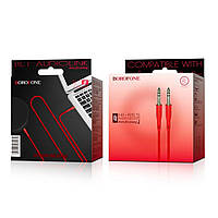 Аудiо-кабель BOROFONE BL1 Audiolink audio AUX cable, 1m Red inc