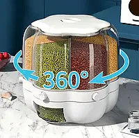 Кухонный органайзер для круп вращающийся диспансер на 360° Rotating sorting miscellaneous bucket