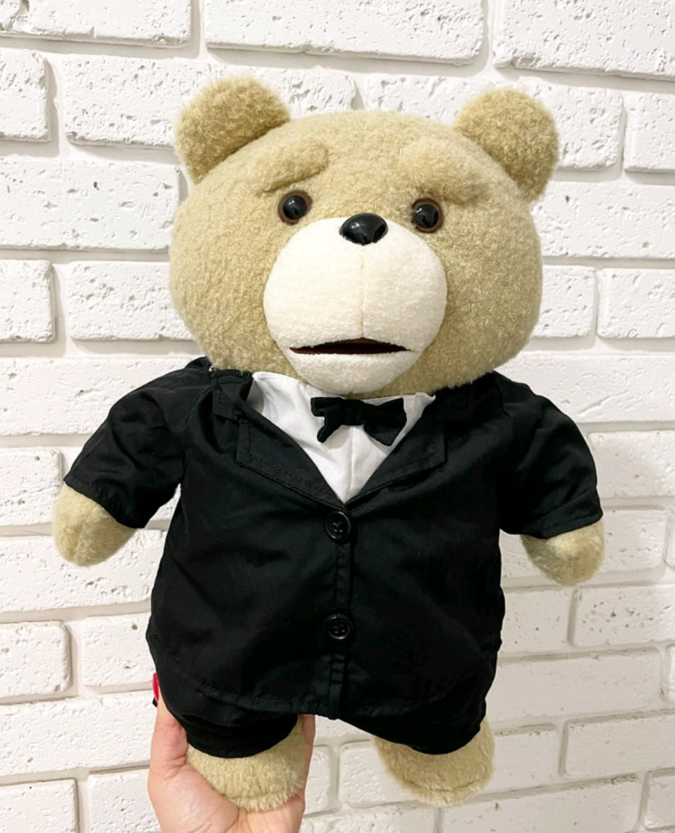 М'яка Плюшева Іграшка Ведмідь Teddy в Костюмі із фільму Третій Зайвий 45 см (00057)