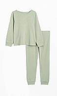 Пижама (лонгслив и штаны) для девочки H&M 0623765-059 098-104 см (2-4 years) Зеленый