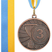 Медаль спортивная с лентой CUP Zelart C-6208 цвет бронзовый