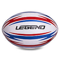 М'яч для регбі LEGEND R-3289 No4 PVC білий-червоний синій