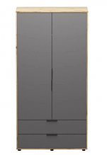 Шафа 2Д2Ш у передпокій, спальню, дитячу з ламінованої ДСП  Сієна дуб вотан/сірий графіт Сокме