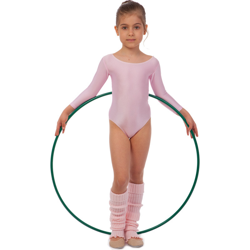 Купальник для танцев и гимнастики с длинным рукавом Lingo CO-2475 размер M, рост 122-134 цвет розовый - фото 2 - id-p2132745075
