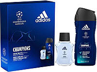 Подарочный набор мужской Adidas UEFA Champions League (Туалетная вода 50 мл + Гель для душа 250 мл)