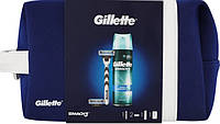 Набор мужской Gillette Mach 3 (станок с 2 картриджами + гель для бритья Extra Comfort 200 мл + косметичка)