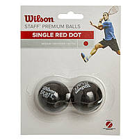 М'яч для сквошу WILSON STAFF SQUASH 2 BALL RED DOT WRT617700 3 шт чорний