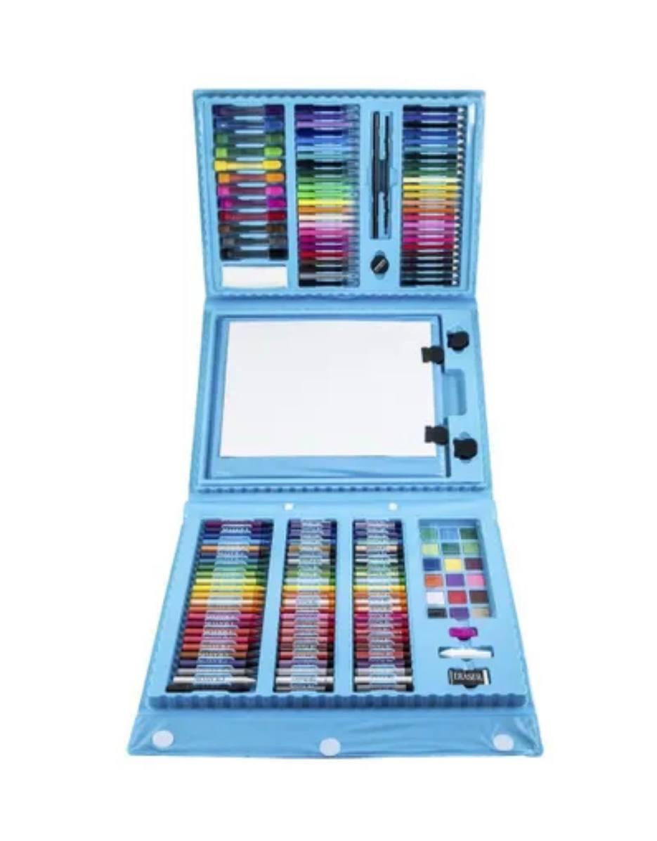 Набор для рисования с мольбертом в чемоданчике 208 предметов голубой и розовый - фото 4 - id-p2132821216