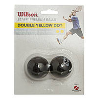 Мяч для сквоша WILSON STAFF SQUASH 2 BALL YEL DOT WRT617600 2шт черный