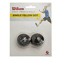 Мяч для сквоша WILSON STAFF SQUASH 2 BALL YEL DOT WRT617800 2шт черный