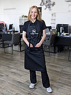 Фартух Latte з брендуванням до 25 см | Фартух з вишивкою логотипу Чорний, фото 7