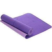 Коврик для йоги с разметкой Record FI-2430 цвет фиолетовый