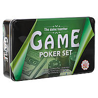 Набор для покера в металлической коробке Zelart IG-8652 160 фишек