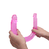 Двосторонній фалоімітатор 42 см вигнутий фалос Faloimitator Double Dones Dildo Pink, фото 3