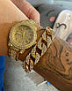 Кварцовий годинник, імітація діамантів, металевий браслет. Жіночі годинники. Стильні наручні годинники. Золотий, фото 4