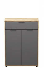 Комод 2Д1Ш у передпокій, вітальню, спальню з ЛДСП дуб вотан/сірий графіт Сієна Сокме