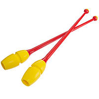 Булавы для художественной гимнастики Zelart C-0963 цвет красный-желтый