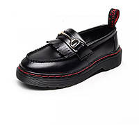 Dr. Martens Adrian Leather Black Red