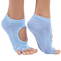Носки для йоги с открытыми пальцами Zelart FL-6872 цвет голубой