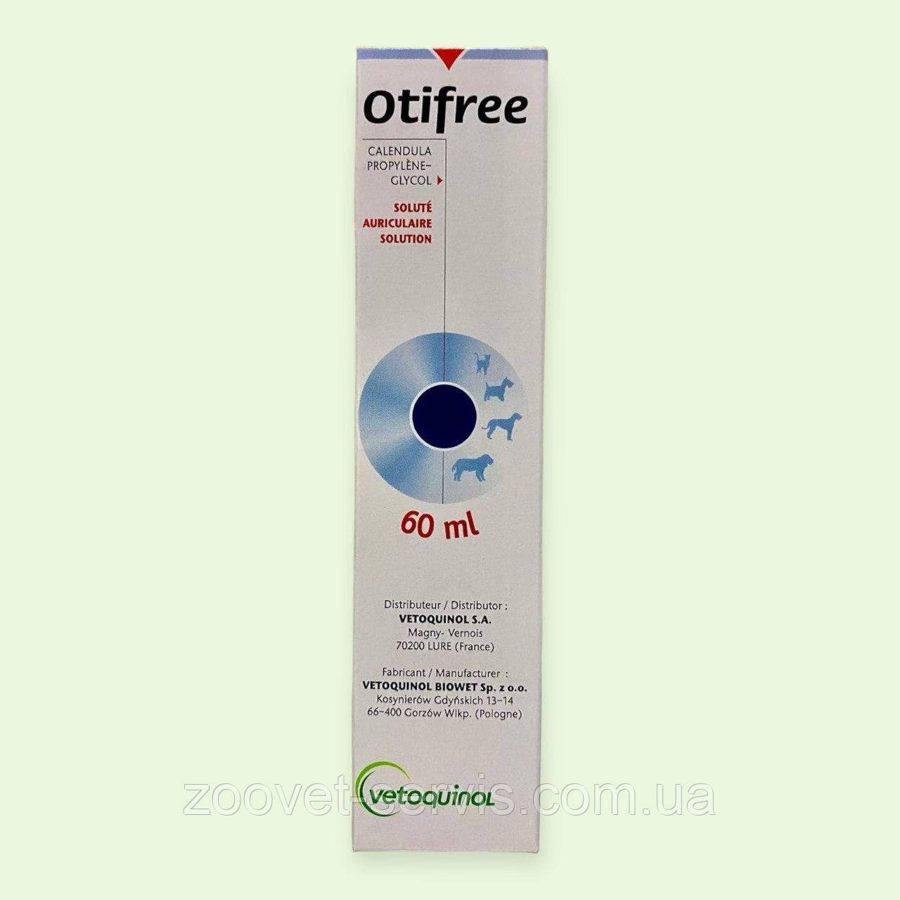 Лосьйон Otifree (отіфрі) 60 мл засіб для чищення вух собак і кішок