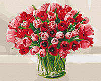 Картина за номерами 48х60 на дерев'яному підрамнику "Букет тюльпанів для коханої" BS51742L