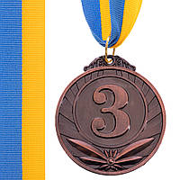 Медаль спортивная с лентой Zelart TRIUMF C-4871 цвет бронзовый