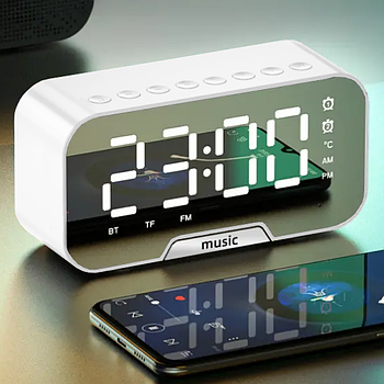 Портативна колонка з годинником, Bluetooth та підставкою для телефону, Q5 BT / Bluetooth колонка / Годинник-колонка